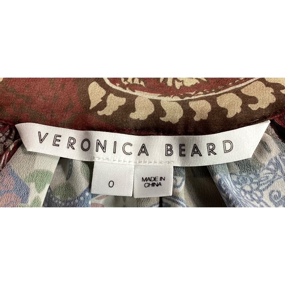 Veronica Beard 'Jayce' Red Patchwork-Print V Neck… - image 4